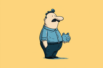 man with a piggy bank