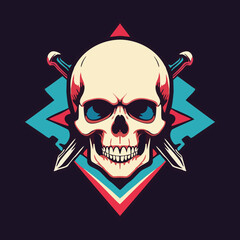 Skull Warrior Emblem Logo Design