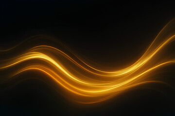 Golden Light Trails on Dark Background