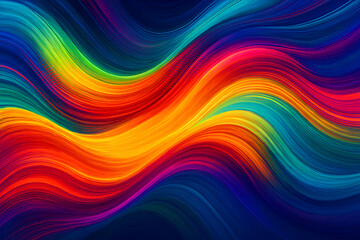 Vibrant Multicolor Waves on Dark Background