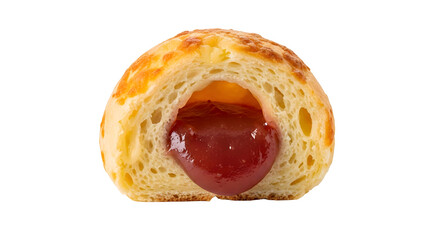 cheese bread with (Pão de queijo)  guava paste, isolated on transparent background