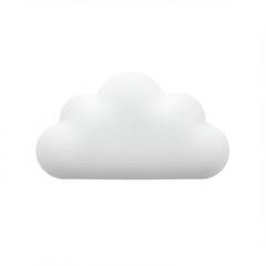 Fototapeta premium White 3D toon style cloud isolated on white background. Cute cartoon fluffy cloud illustration perfect for weather, sky, digital icon, kids design, animation, and graphic projects.