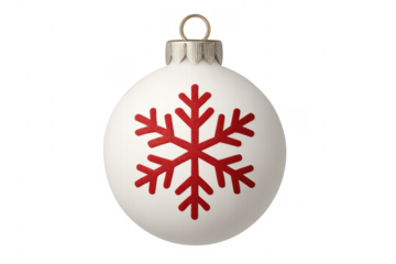 White christmas ornament with red snowflake
