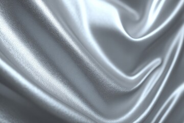 Fototapeta premium Close-up of flowing, silver satin