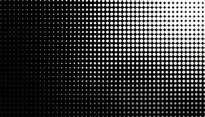 黒のドットのハーフトーングラデーションデジタル。ドットパターン。Black dot halftone gradient digital.Dot pattern.