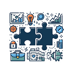 Creative puzzle pieces symbolizing business solutions