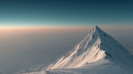 Snowy Mountain Peak at Sunrise