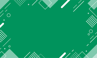 【緑】幾何学模様背景・メンフィスのフレームパターン素材

