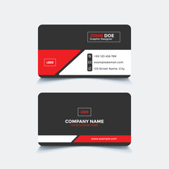 Obraz premium Modern Black and Red Business Card Design