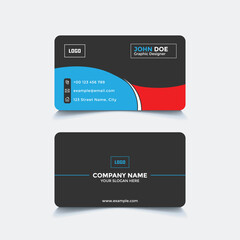 Obraz premium Professional Business Card in Blue and Red Color Scheme