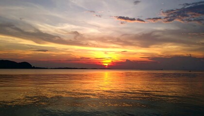 Fototapeta premium Sunset over the Ocean.