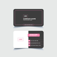 Obraz premium Professional Business Card Template in Black and Pink