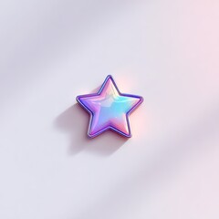 Obraz premium A holographic star icon against a soft pastel backdrop