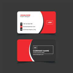 Corporate Business Card Design in Red and Black