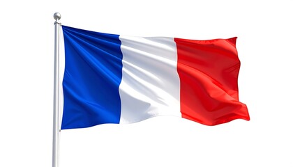 French Flag Waving in the Wind.