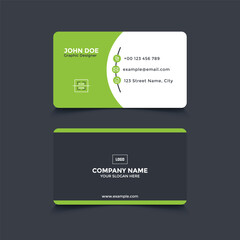 Professional Business Card in Green and White