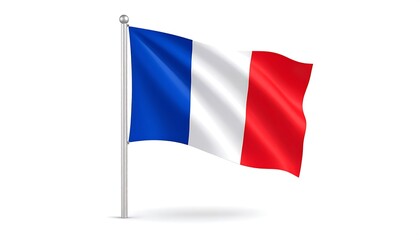 French Flag Waving in the Wind.