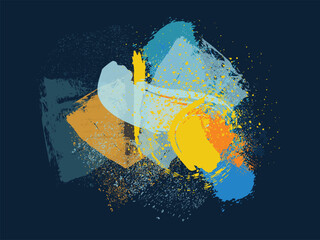 Hand drawn illustration Oil on canvas. colorful paint brush stroke painting, Abstract art vector illustration. Brushstrokes of paint. modern Art. Prints, wallpapers, posters.eps10