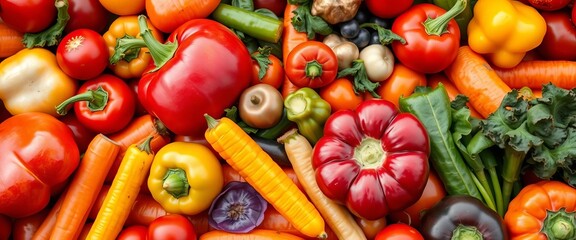 Vibrant medley of colorful vegetables, close-up background,   harvest,   purple