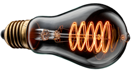 Vintage Edison Bulb isolated on transparent background