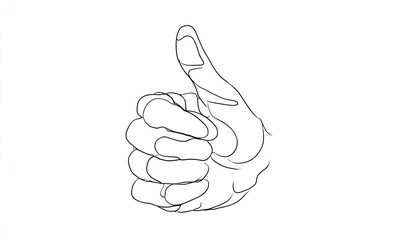 Continuous line drawing of a hand giving a thumbs-up gesture