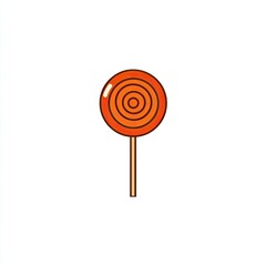 Simple orange lollipop illustration