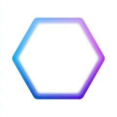 Gradient hexagon frame, vibrant colors