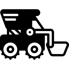vector illustration of a tractor silhouette