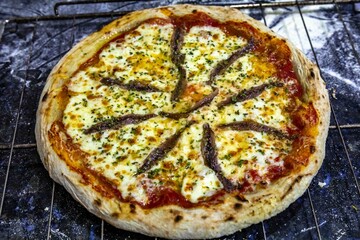 An authentic Brazilian anchovy pizza, the best pizza in the world