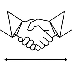 Fototapeta premium Social Distancing Handshake A New Normal