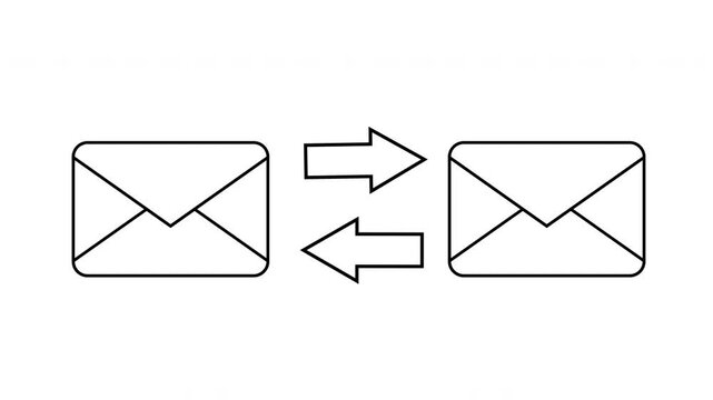 sketch of icons sending messages to each other