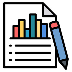 Financial Report Icon Element For Design