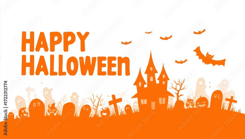 Canvas Prints a halloween-themed background with the text 