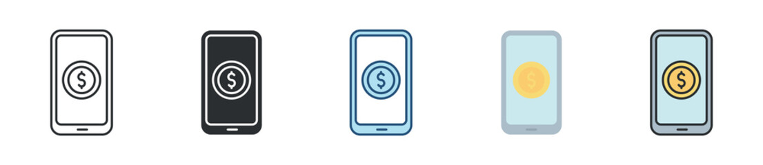 Mobile App Icon Set Multiple Style Collection