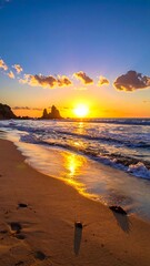 Sunrise over a sandy beach