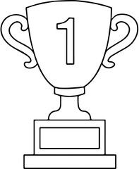 Whire and black shilhuete icon trophy cup