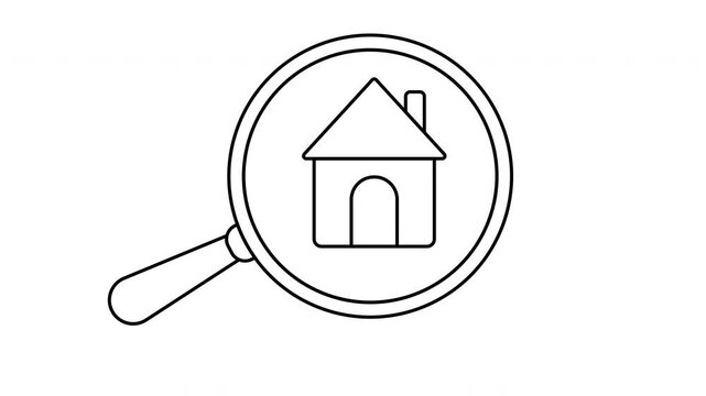 sketch of envelope icon and house icon