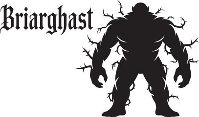 Briarghast Thorn Monster Silhouette Scary Isolated Vector Illustration Design Element