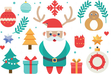 Festive christmas santa claus vector bundle for holiday celebrations vector