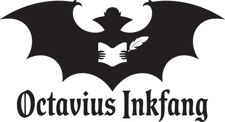 Vector Octavius Inkfang Design Writer Illustration Bat Character Silhouette Pen Read