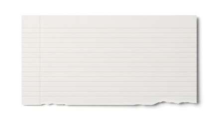 Evocative Still Life A Single Sheet of Cream Lined Paper with Delicate Torn Edges and Rounded Corners Against a Crisp White Backdrop, Imparting a Sense of Fragility and Creative Potential.