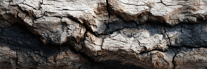 Obraz premium Intricate Patterns of Time Exploring the Rich, Rugge Texture of Bark on an Ancent Tree Trunk in a SereneForest Environment