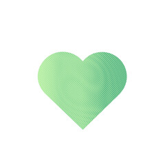 ハート　スクリーントーン柄　緑　グラフィック素材 