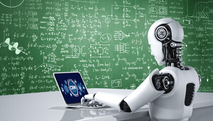 Customer relationship management system on modish computer for CRM business and enterprise