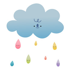 rain drops with cute small in the world