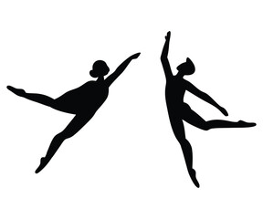 Dynamic Dancing Couple Silhouette Art