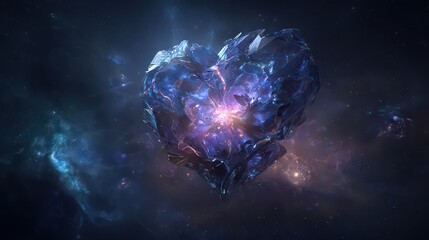 Abstract Heart Shaped Nebula In Space