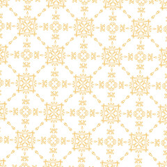 Seamless Decorative Pattern with Golden-Yellow Flourishes and Square Floral Motifs – Rich Ornamental Design for Upholstery, Curtains, and Luxury Textiles