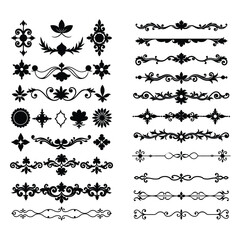 Obraz premium Silhouette Border Ornament Collection for Elegant Decorative Designs