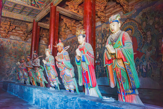 Beautiful scenery of Huayan Temple in Datong, Shanxi Province on a sunny summer day